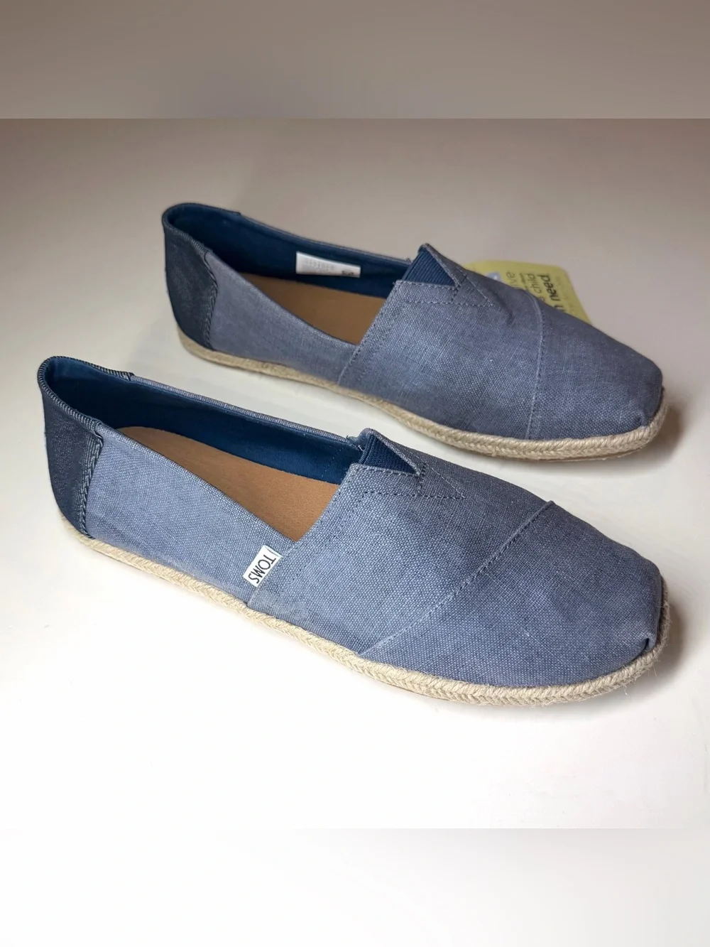 TOMS Mens Coated Linen Rope Sole Classics Deep Ocean Espadrilles Size- 10